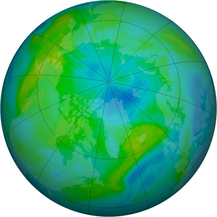 Arctic ozone map for 10 October 2001